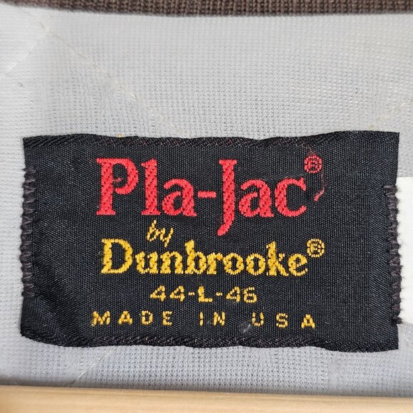 60s Vintage Brown Quilted Bomber Jacket Mens L Pla-Jac By Dunbrooke USA‎ Snap - Picture 3 of 16